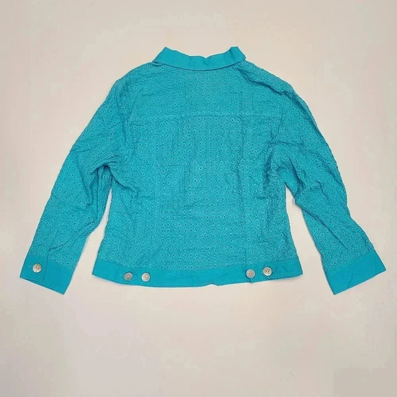 Eyelet Lace Tops Blouses Lot of 4 Ruby Rd. Petites White Hot Pink Turquoise 6 - Picture 7 of 16